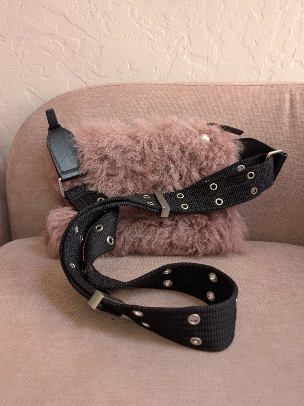 rag & bone Mauve Shearling Crossbody Bag